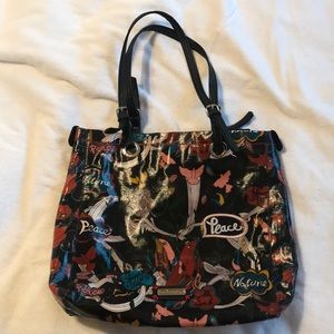 Sak Roots PVC tote bag with artistic bird print